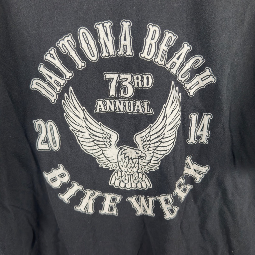 Hanes Daytona Beach Bike Week 2014 73rd Annual Graphic T-Shirt Mens Black XL
